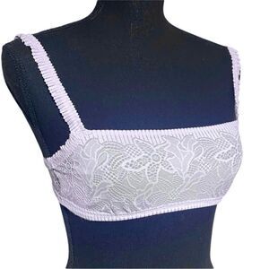 Aerie Light Lavender Coral Lace Bandeau Bralette N0221